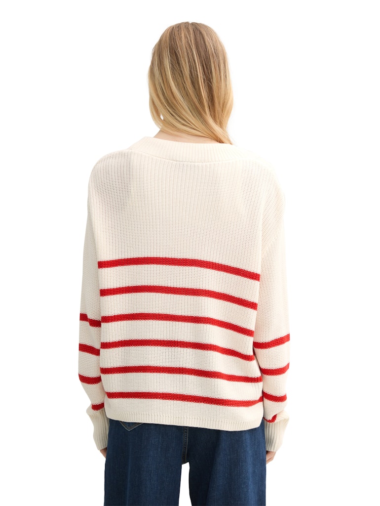 Tom Tailor denim Damen Strickjacken Placed White Re