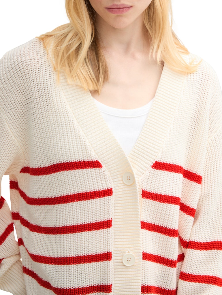 Tom Tailor denim Damen Strickjacken Placed White Re