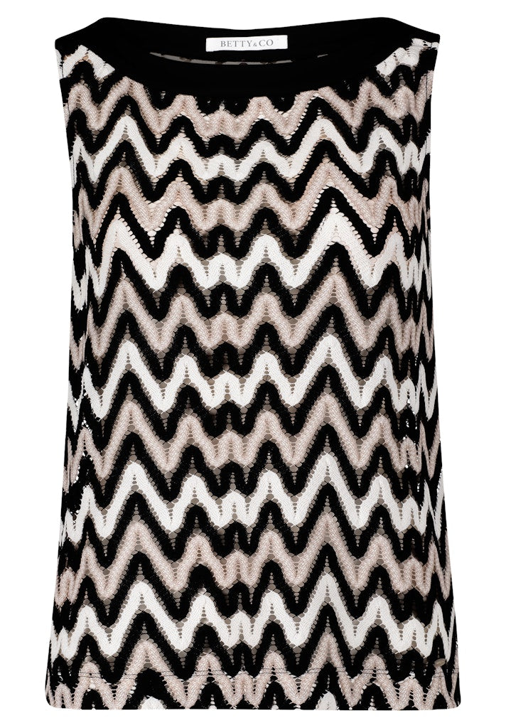 Betty & Co Damen T-Shirts Black/Brown