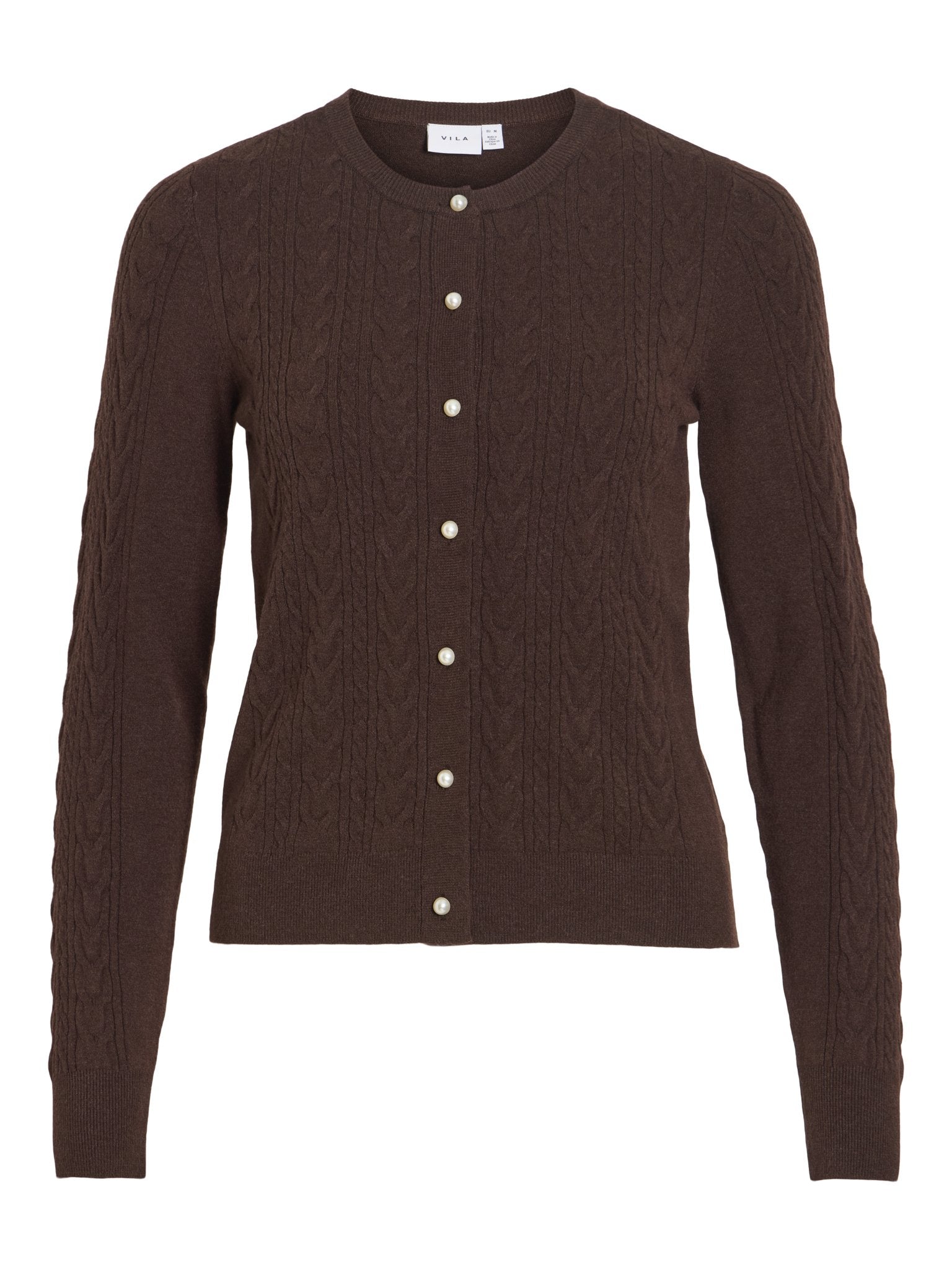 Vila Damen Strickjacken Coffee Bean