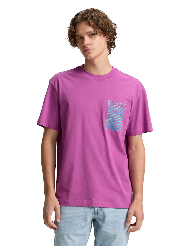 Tom Tailor denim Herren T-Shirts kurz Plum Blossom Li