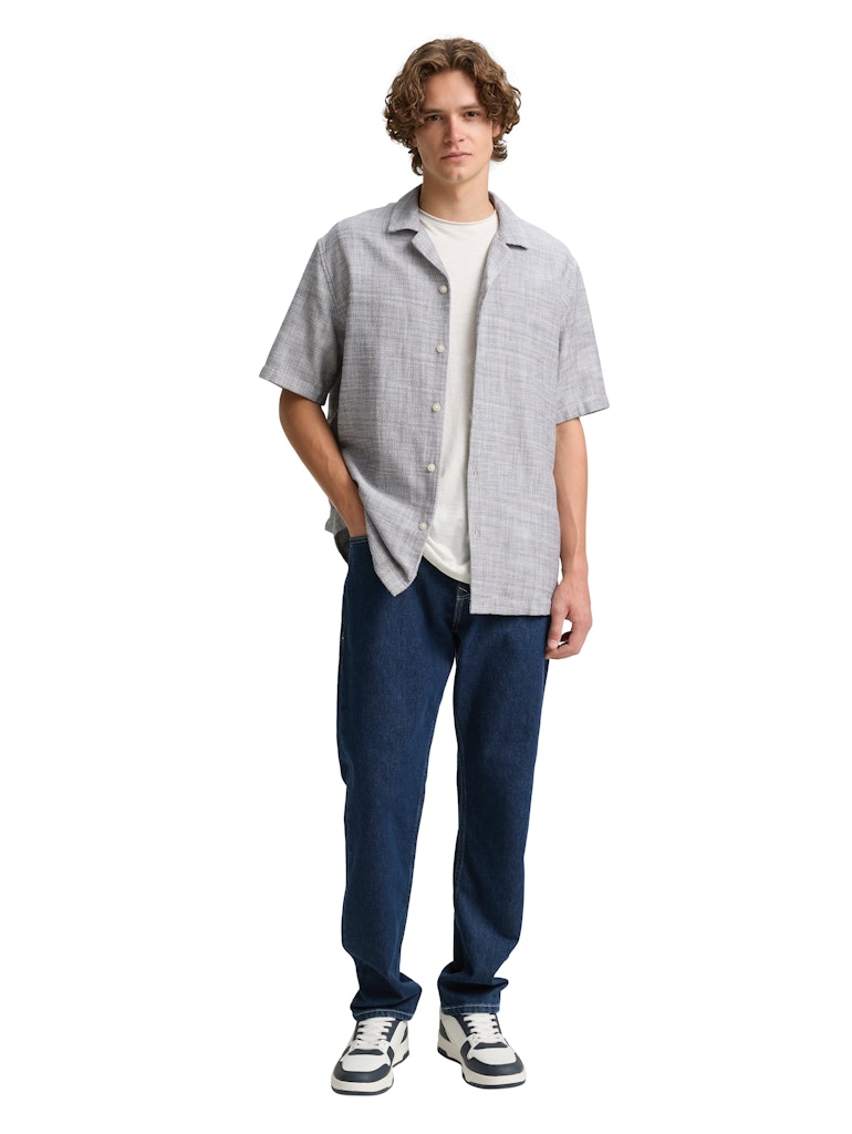 Tom Tailor denim Herren Hemden kurz Coal Grey Blue