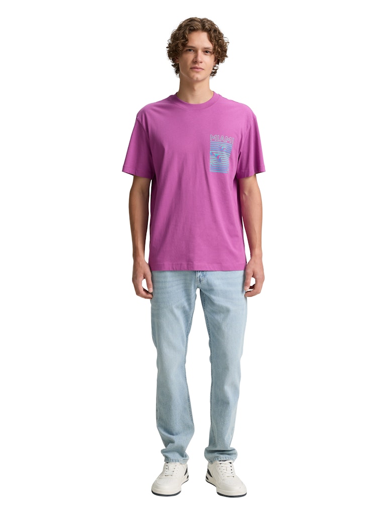 Tom Tailor denim Herren T-Shirts kurz Plum Blossom Li
