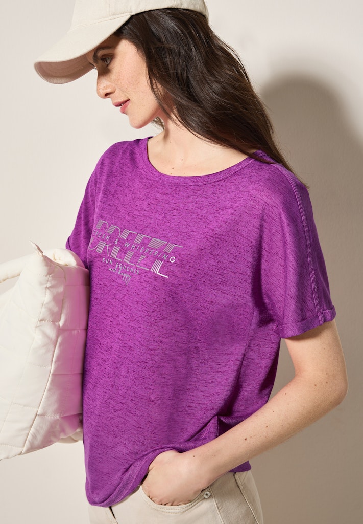 Cecil Damen T-Shirts  Magenta L
