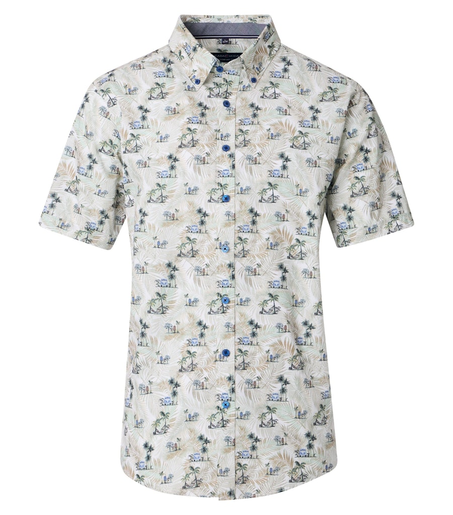 Casa Moda Herren Hemden kurz  Gruen