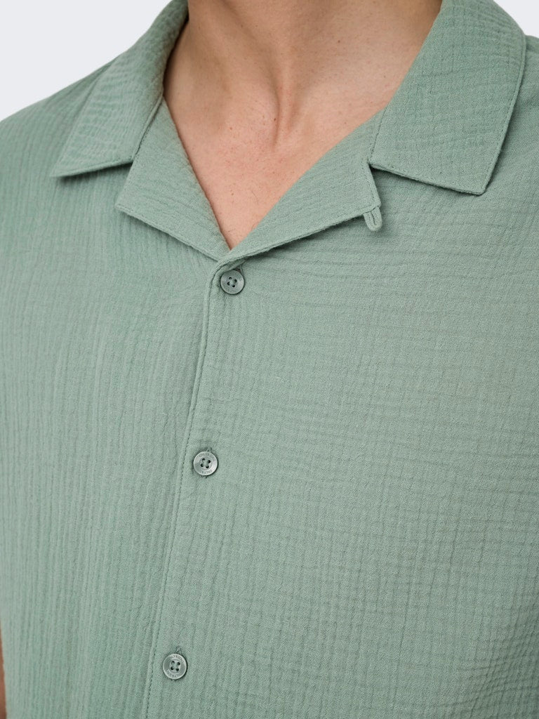 Only & Sons Herren Hemden lang Iceberg Green