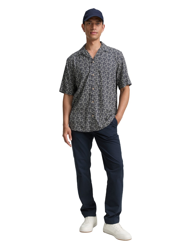 Tom Tailor Herren Hemden kurz Navy Mosaic Des