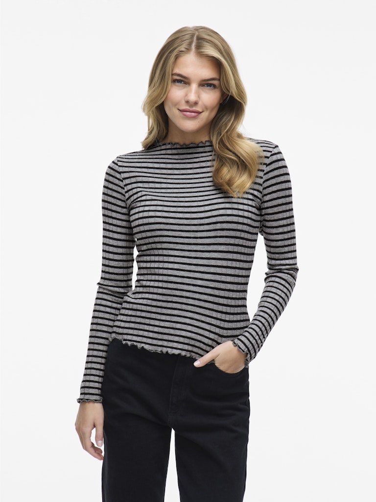 Vila Damen Tops Medium Grey Mel