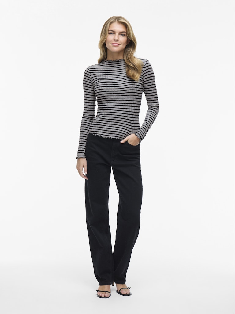 Vila Damen Tops Medium Grey Mel