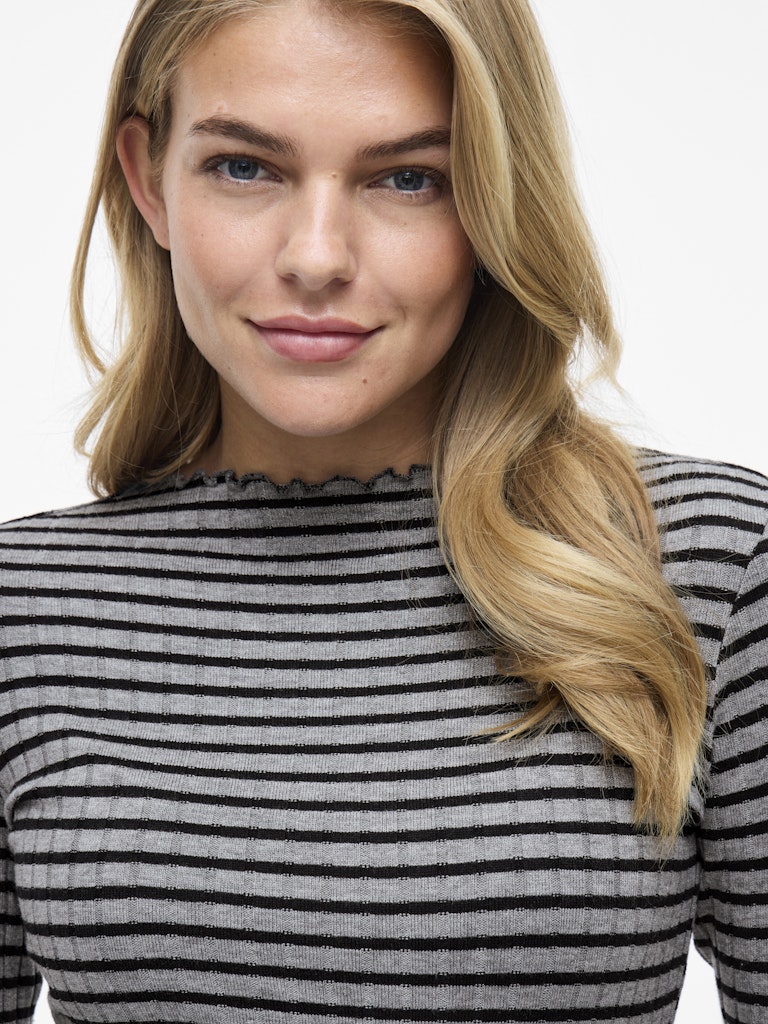 Vila Damen Tops Medium Grey Mel