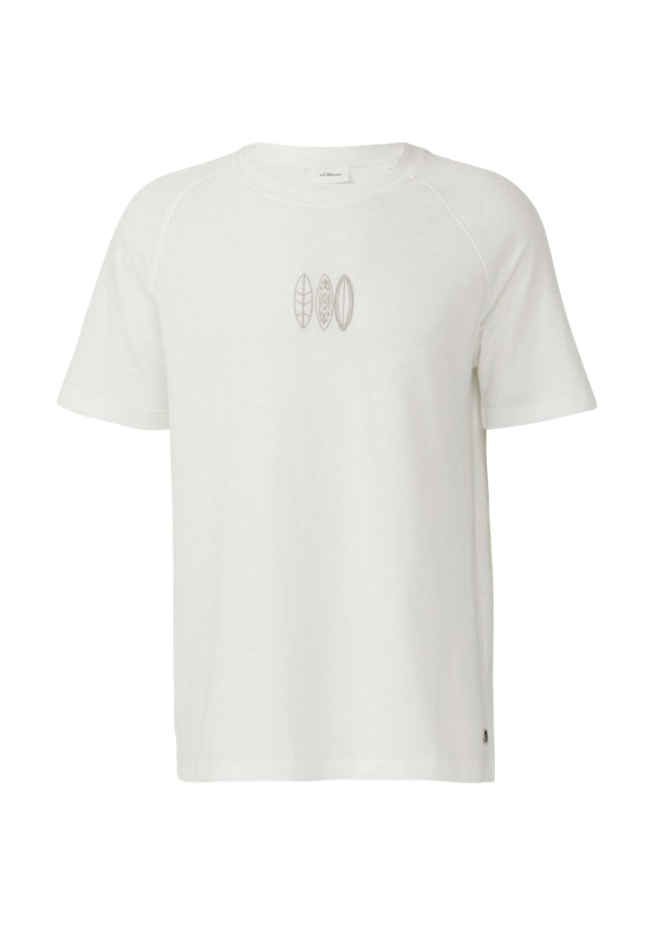 S. Oliver red Herren T-Shirts kurz White