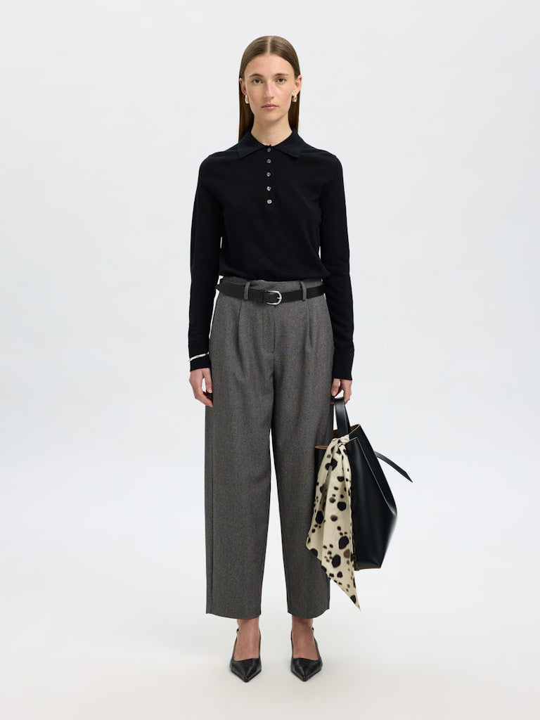 Selected Femme Damen Hosen Black/Structure