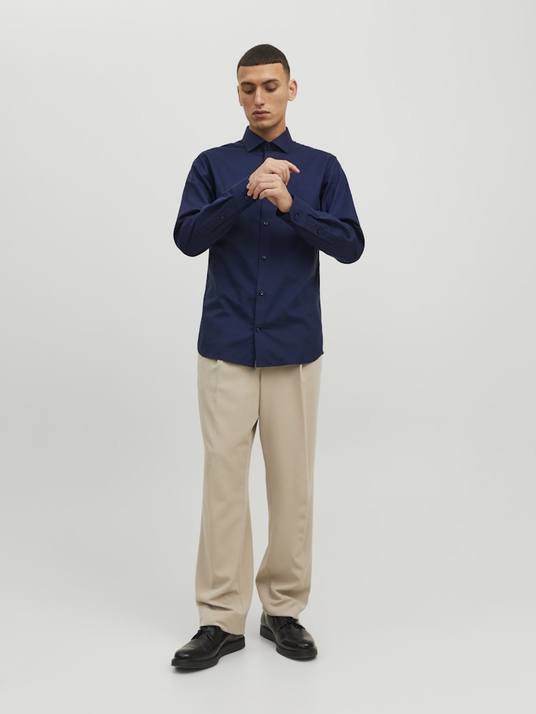 Jack & Jones Herren Hemden lang Perfect Navy/Sl