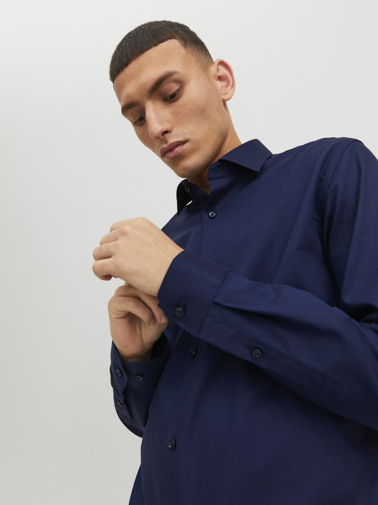 Jack & Jones Herren Hemden lang Perfect Navy/Sl