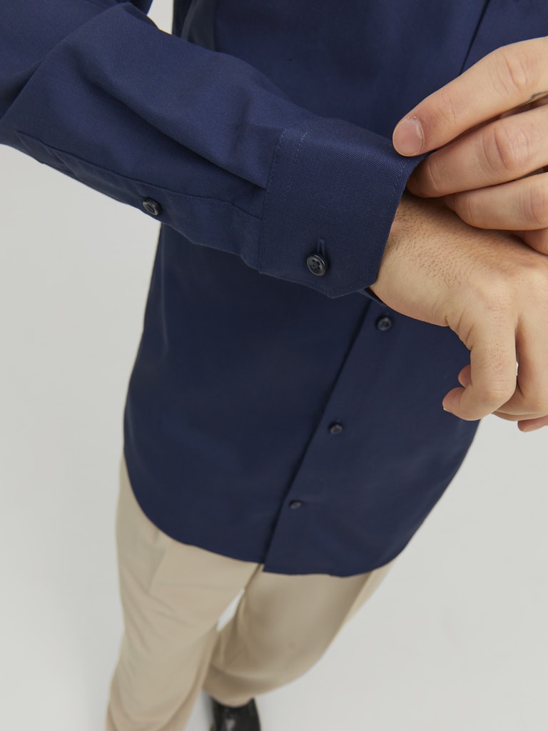 Jack & Jones Herren Hemden lang Perfect Navy/Sl