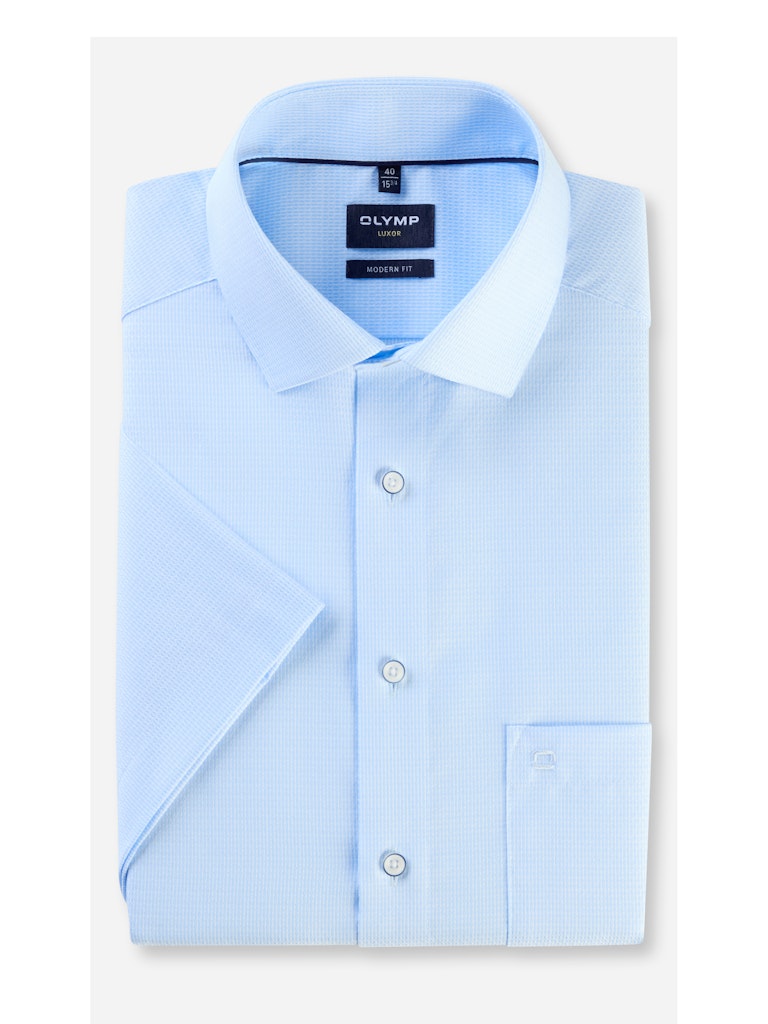 Olymp Herren Hemden kurz  Bleu