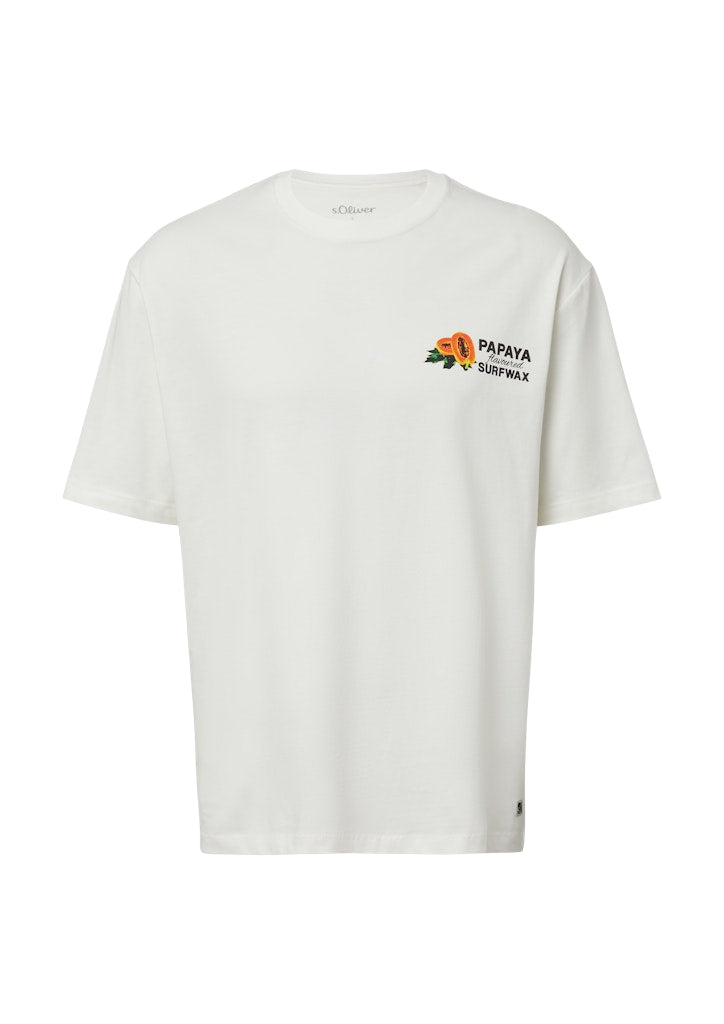 S. Oliver red Herren T-Shirts kurz White