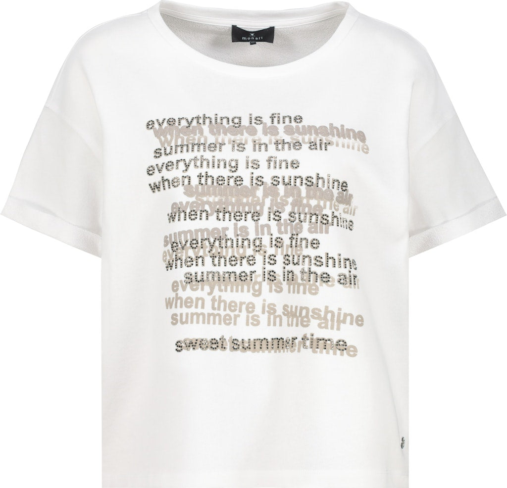 Monari Damen T-Shirts  Cream