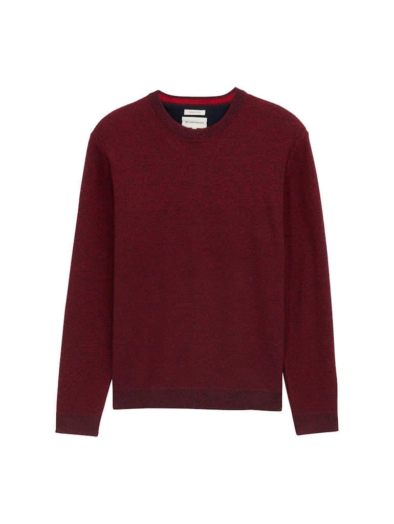 Tom Tailor Herren Pullover Samba Red Navy