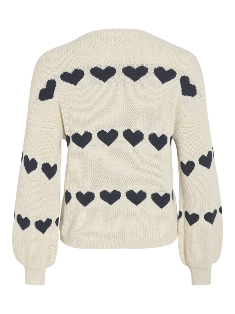 Vila Damen Pullover Birch/Navy Blaz