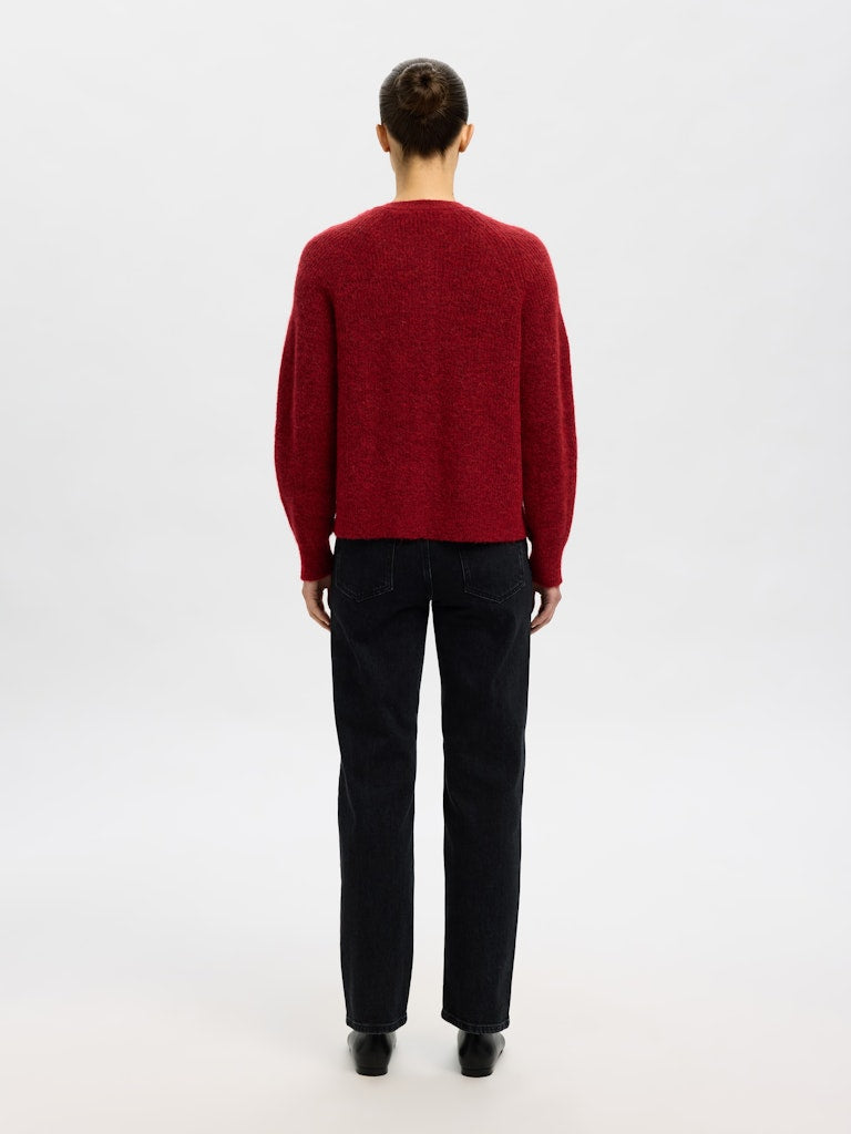 Selected Femme Damen Strickjacken Equestrian Red/