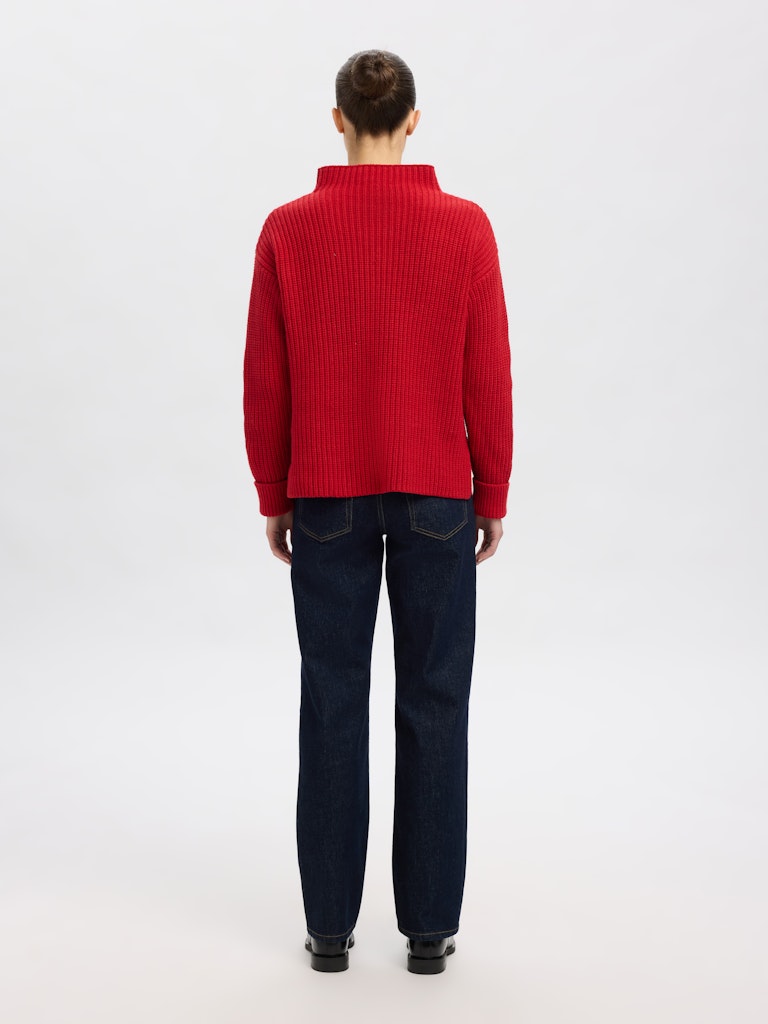 Selected Femme Damen Pullover Equestrian Red
