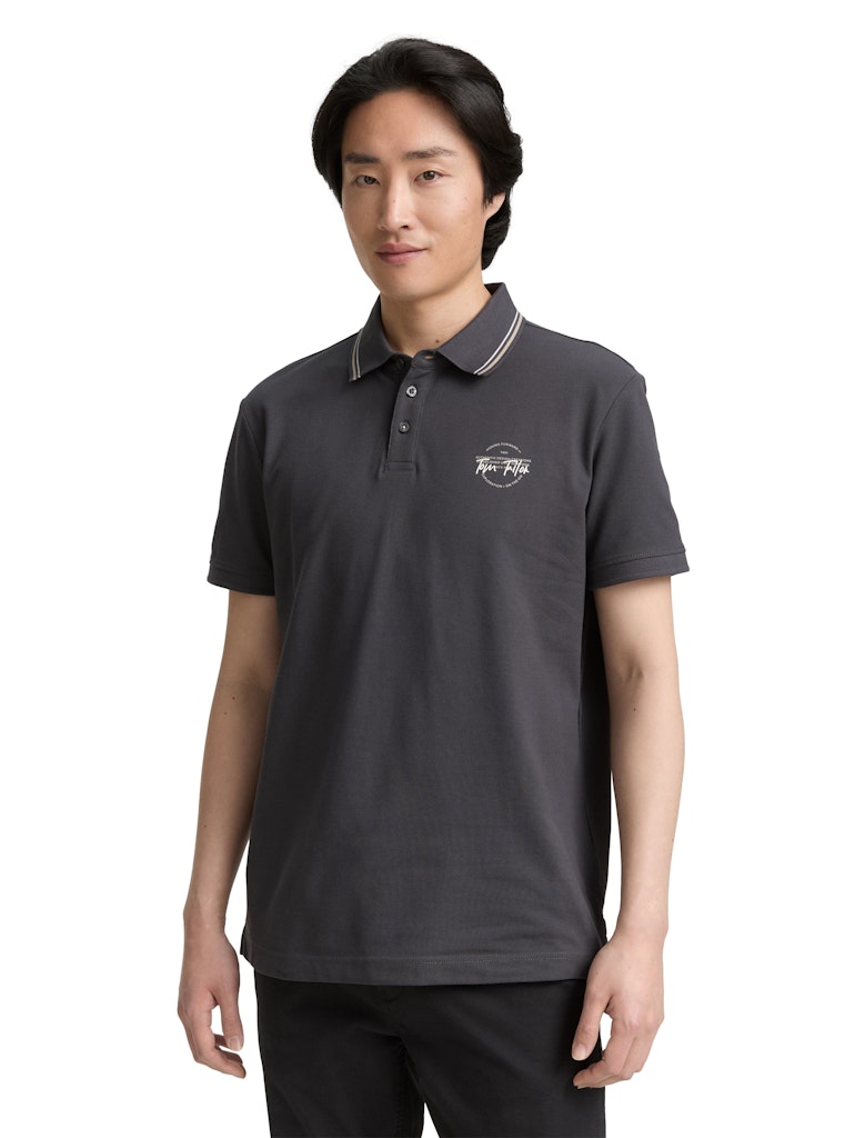 Tom Tailor Herren Polo-Shirts Tarmac Grey