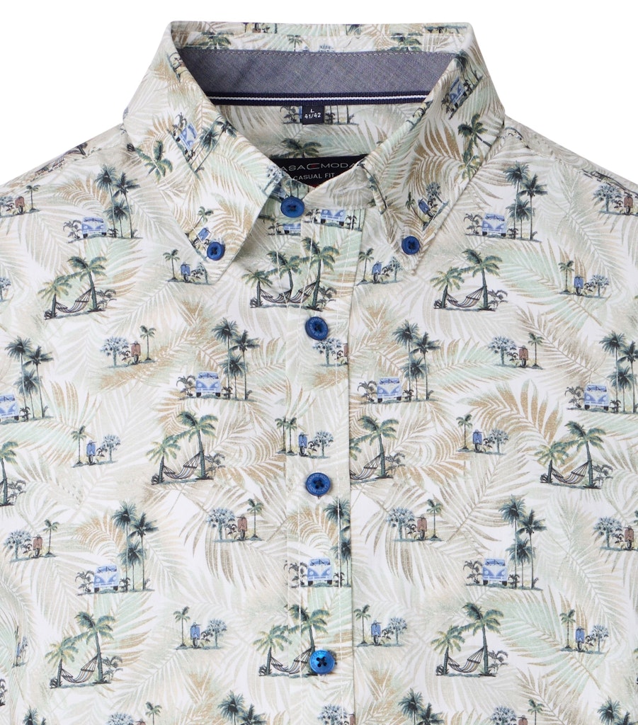 Casa Moda Herren Hemden kurz  Gruen