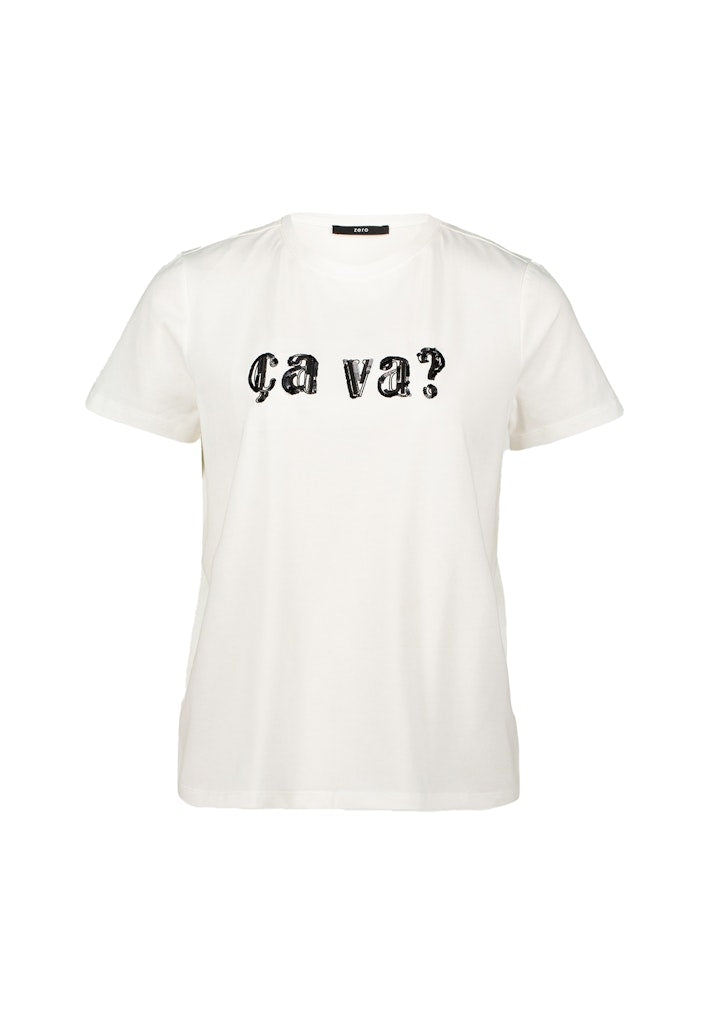 Zero Damen T-Shirts Patch Creamblac