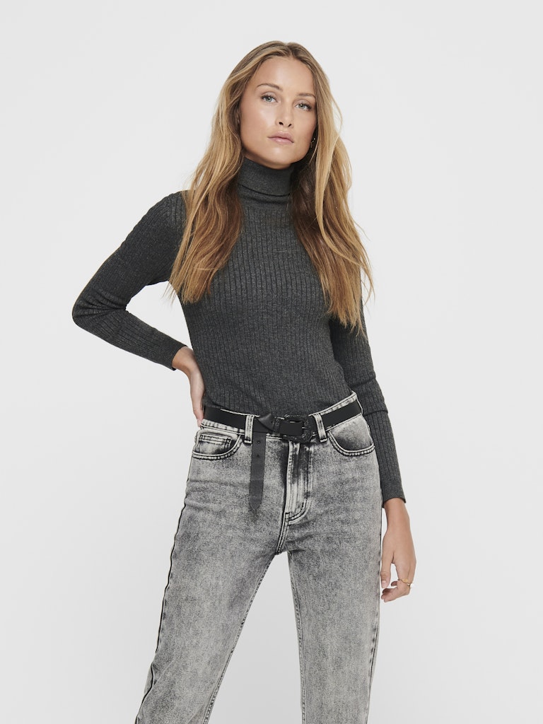 Only Damen Pullover Dark Grey Melan