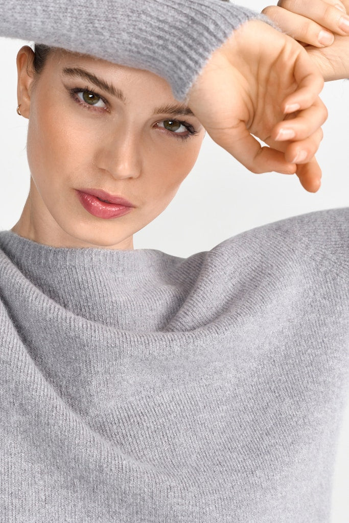 Rich & Royal Damen Pullover Grey Melangé