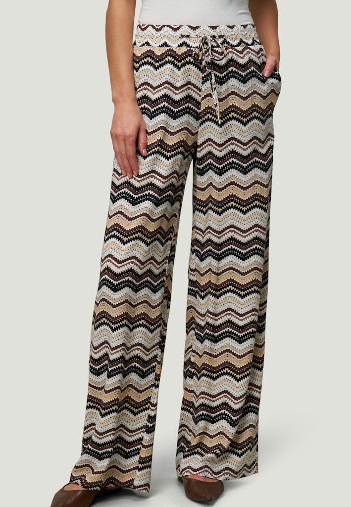 Zero Damen Hosen Beigeblack