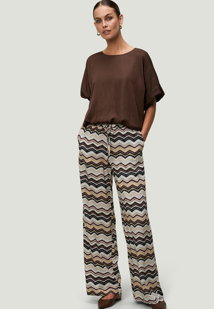 Zero Damen Hosen Beigeblack