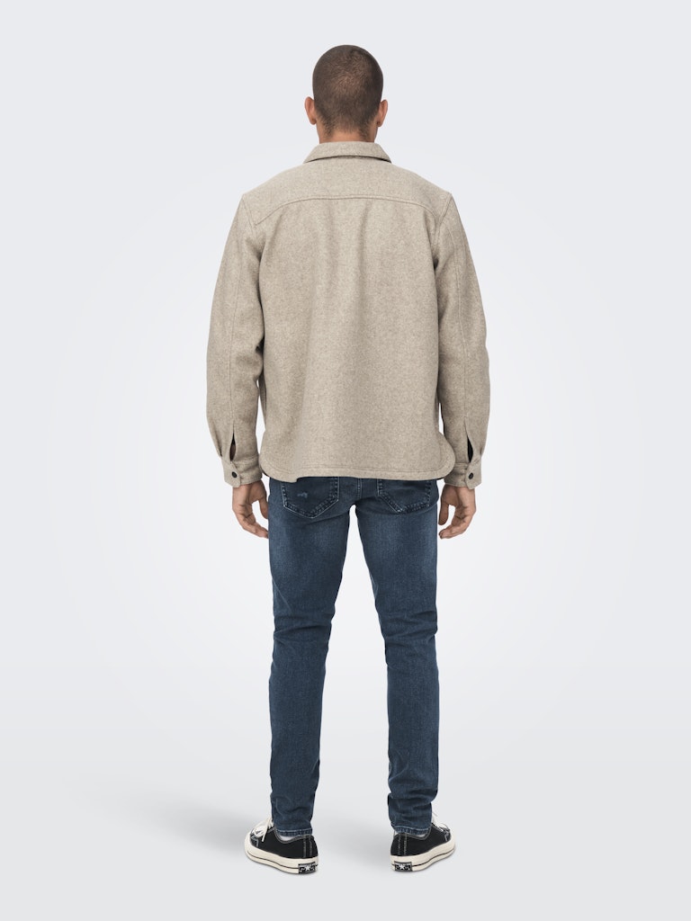 Only & Sons Herren Hemden lang Chinchilla