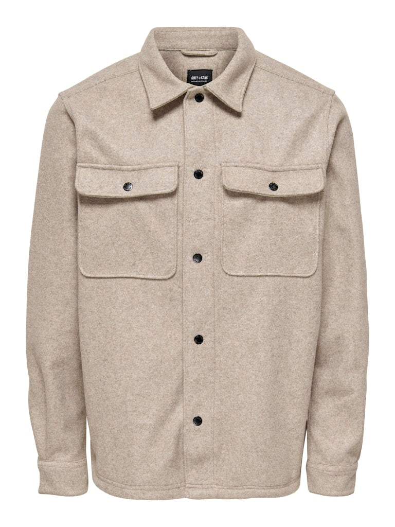 Only & Sons Herren Hemden lang Chinchilla