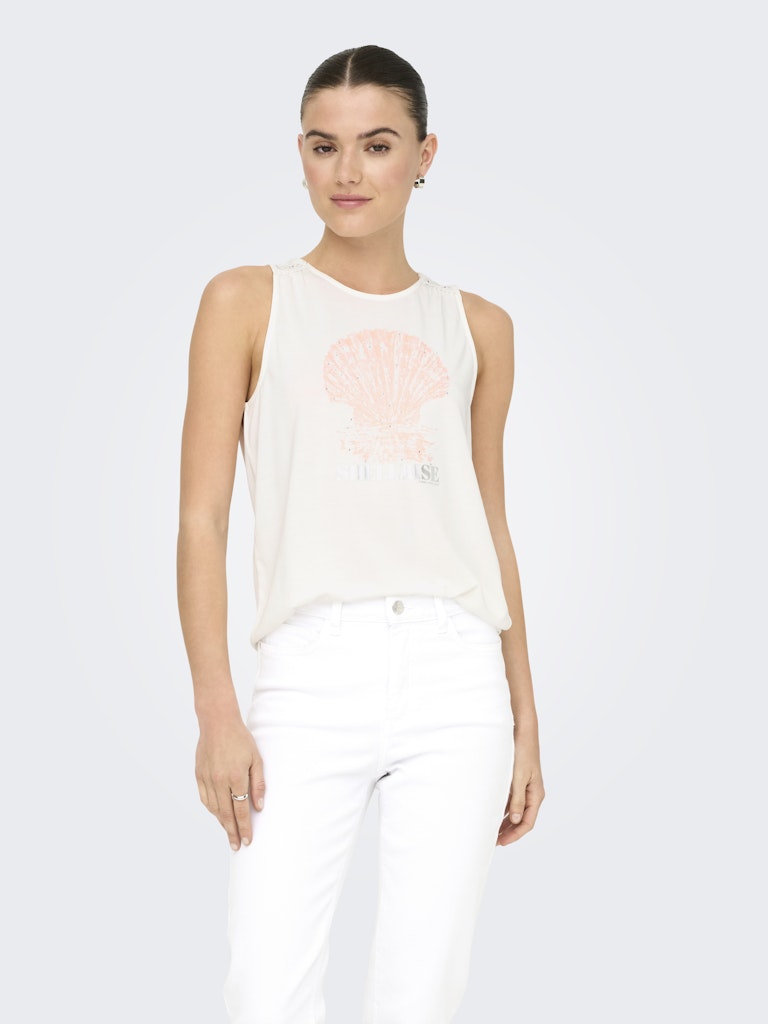Only Damen T-Shirts Cloud Dancer/Sh