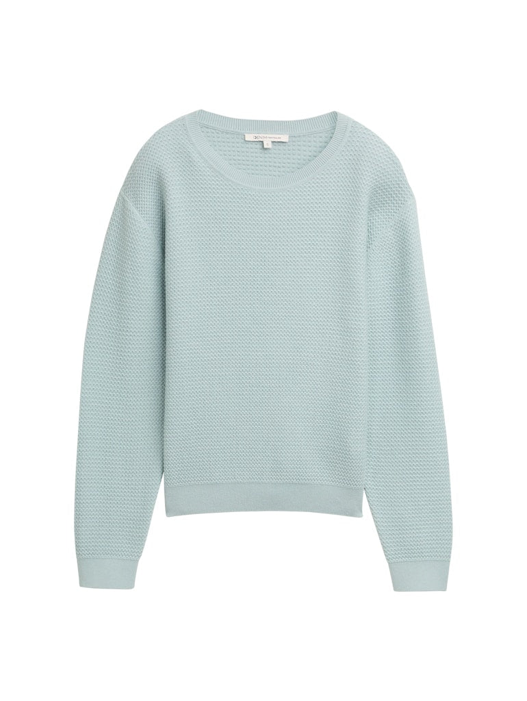 Tom Tailor denim Damen Pullover Silver Cloud Bl