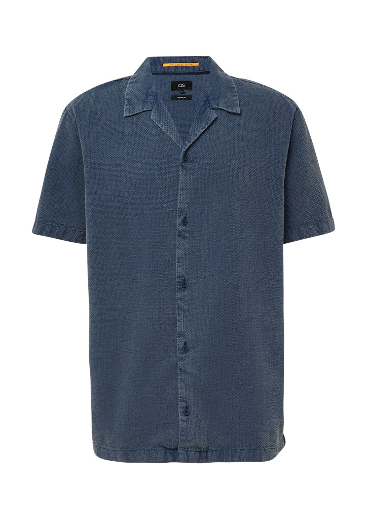 QS by S.Oliver Herren Hemden kurz Blue