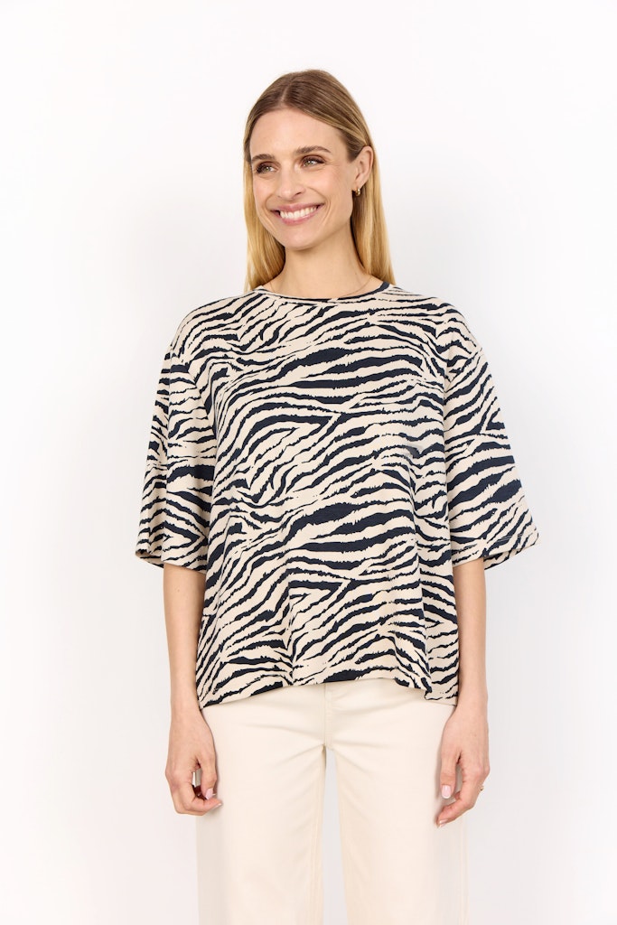 Soya Concept Damen T-Shirts Black Combi