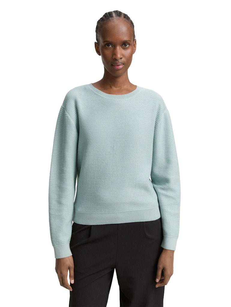 Tom Tailor denim Damen Pullover Silver Cloud Bl