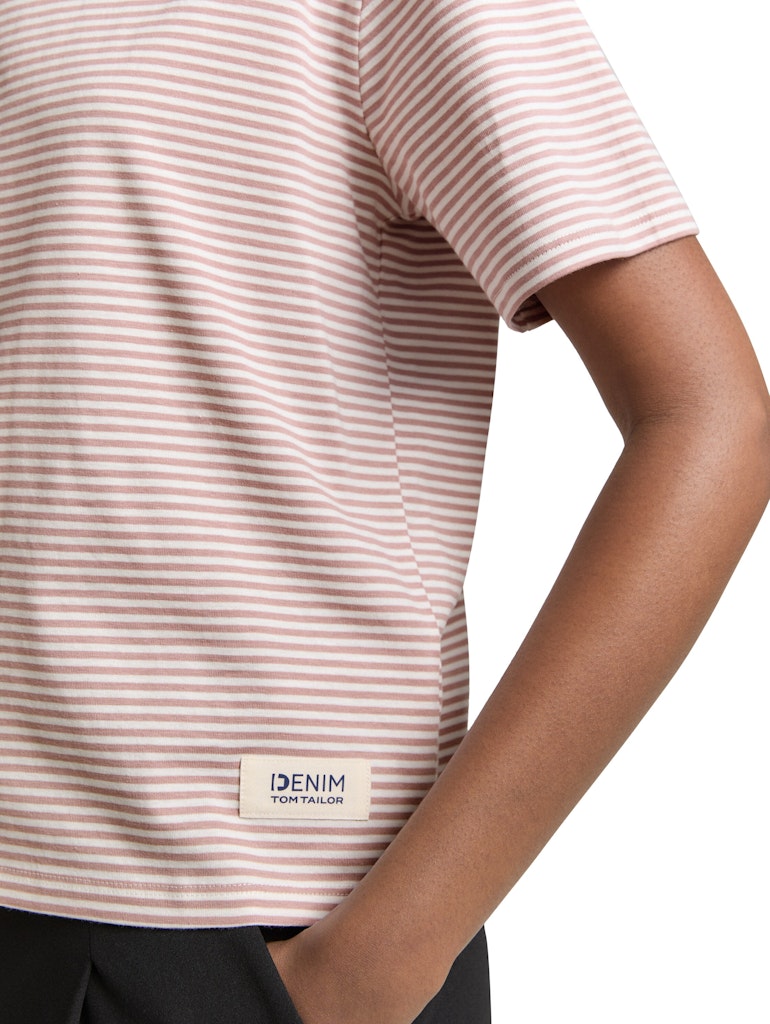Tom Tailor denim Damen T-Shirts Dusty Rose Whit