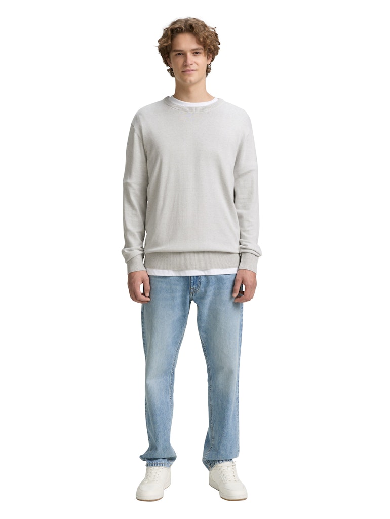 Tom Tailor denim Herren Pullover Off White Plate
