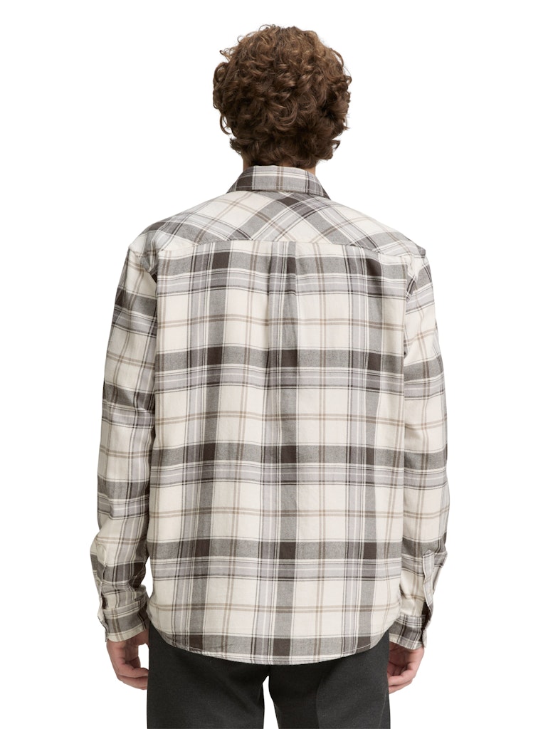 Tom Tailor denim Herren Hemden lang Off White Check