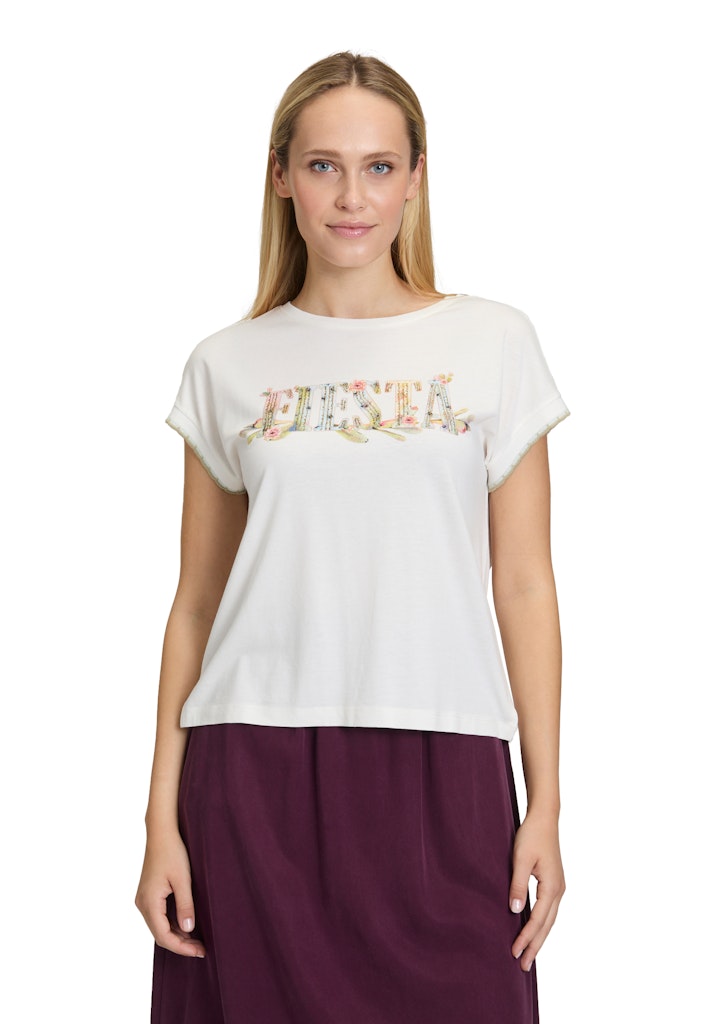 Cartoon Damen T-Shirts Patch Cream/Lig