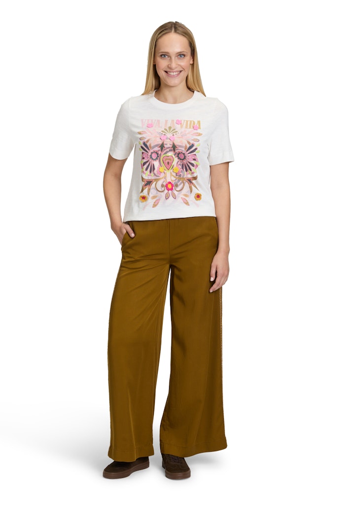 Cartoon Damen T-Shirts Patch Cream/Ros