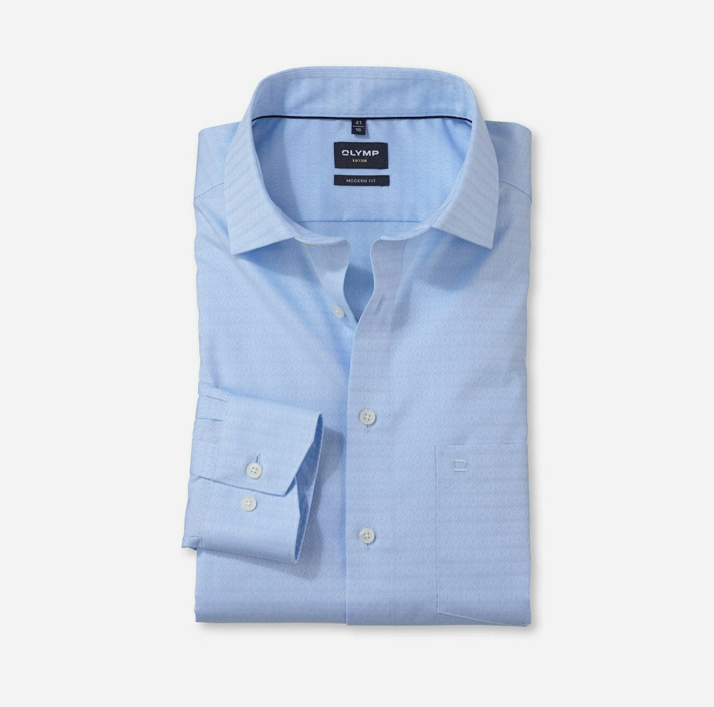 Olymp Herren Hemden lang  Bleu