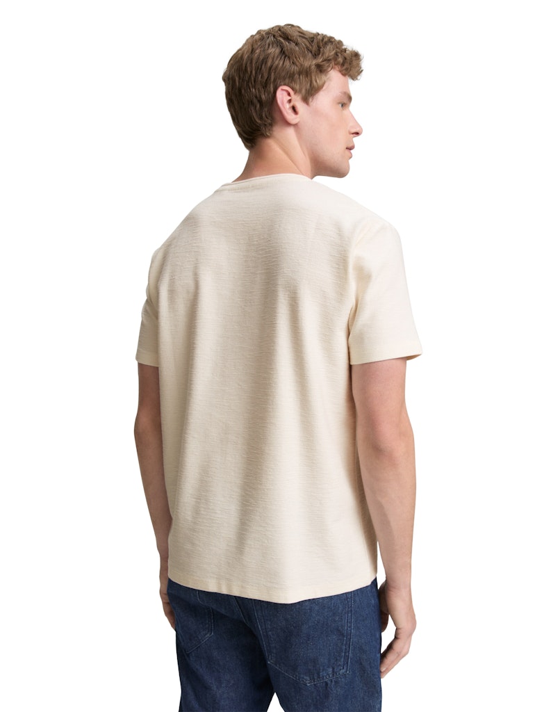 Tom Tailor denim Herren T-Shirts kurz Gardenia White
