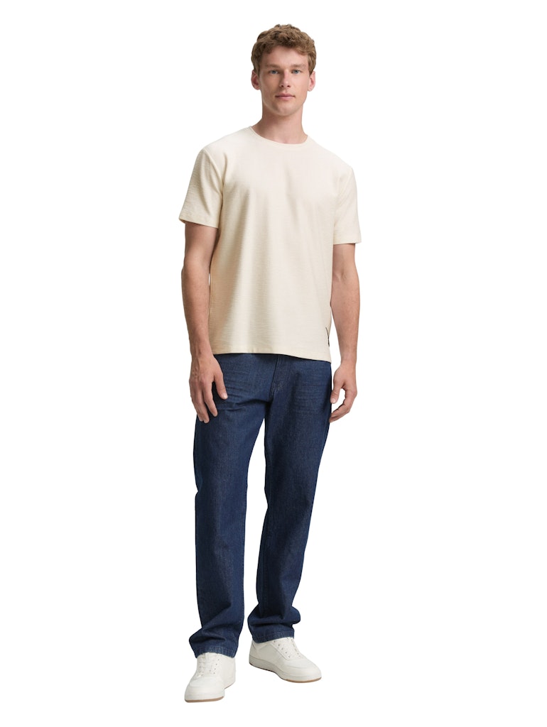 Tom Tailor denim Herren T-Shirts kurz Gardenia White