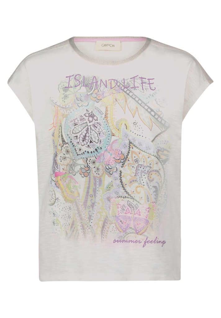 Cartoon Damen T-Shirts Patch Cream/Ros