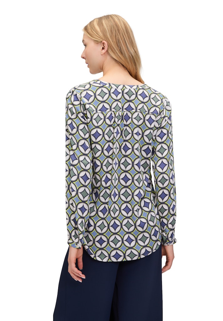 Cartoon Damen Blusen Blue/Green